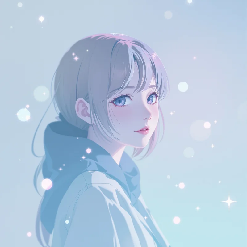 soft anime avatar portrait with smooth light effects for anime profile display