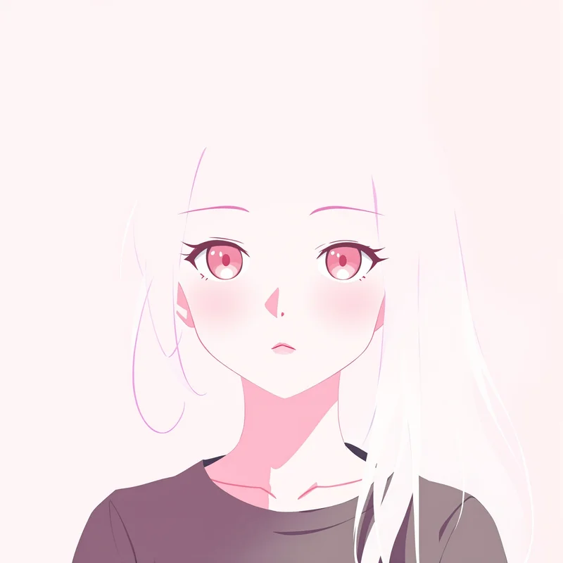 soft tone anime portrait with pastel background for messaging profile icon