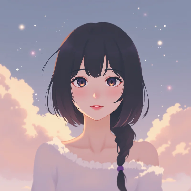 minimal anime PFP with diffused lighting for avatar display