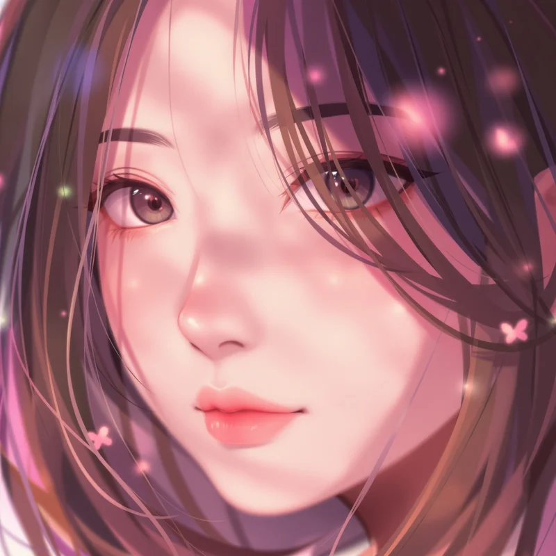 aesthetic anime PFP portrait with light glow effect for messaging profile icon