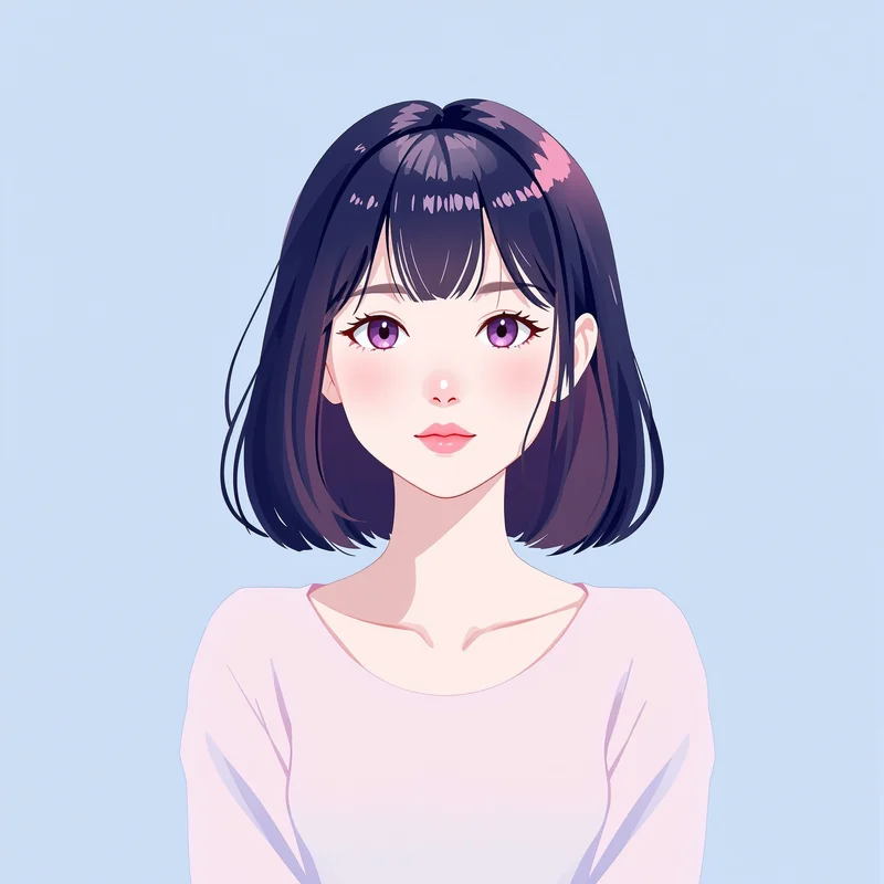 soft anime avatar portrait with soft shadow blend for anime profile display