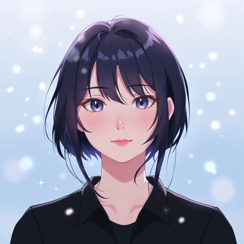 pastel anime profile picture with calm color tones for messaging profile icon