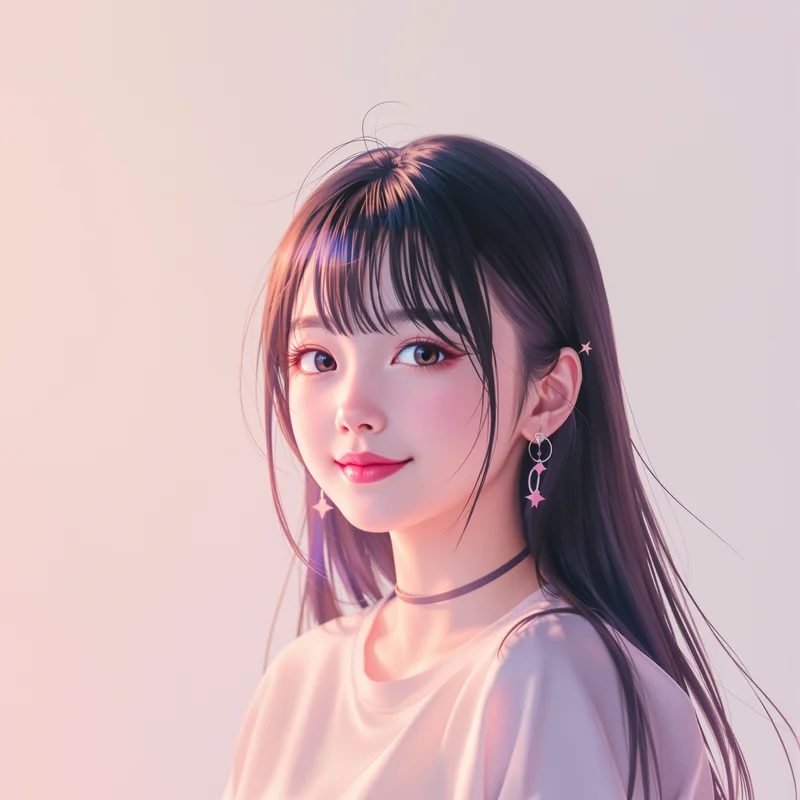 gentle anime avatar portrait with minimal background for anime profile display