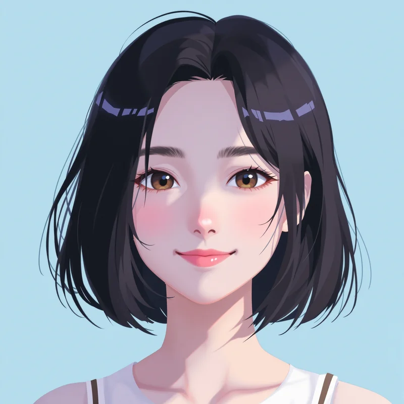 soft anime avatar portrait with minimal background for calm profile icon