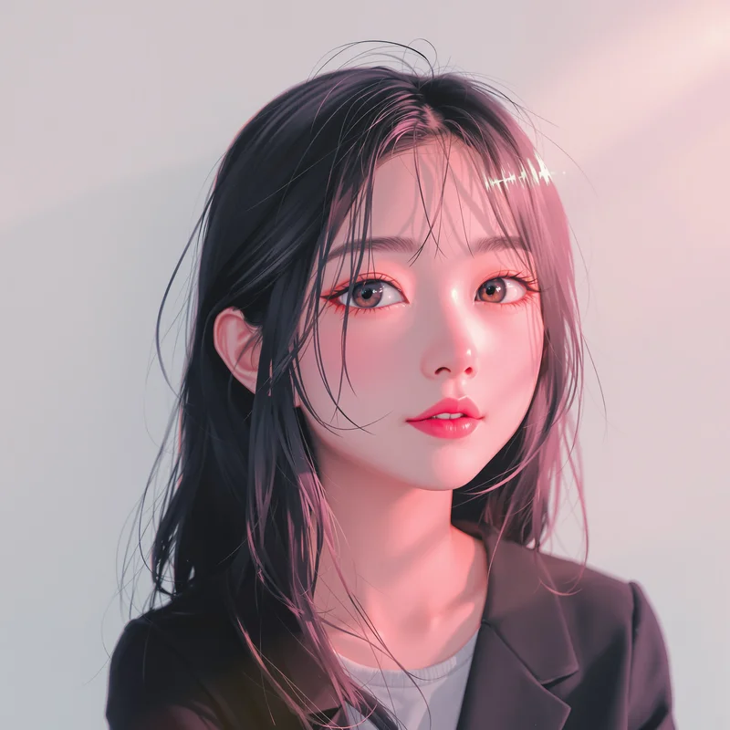 soft tone anime portrait with light glow effect for avatar display