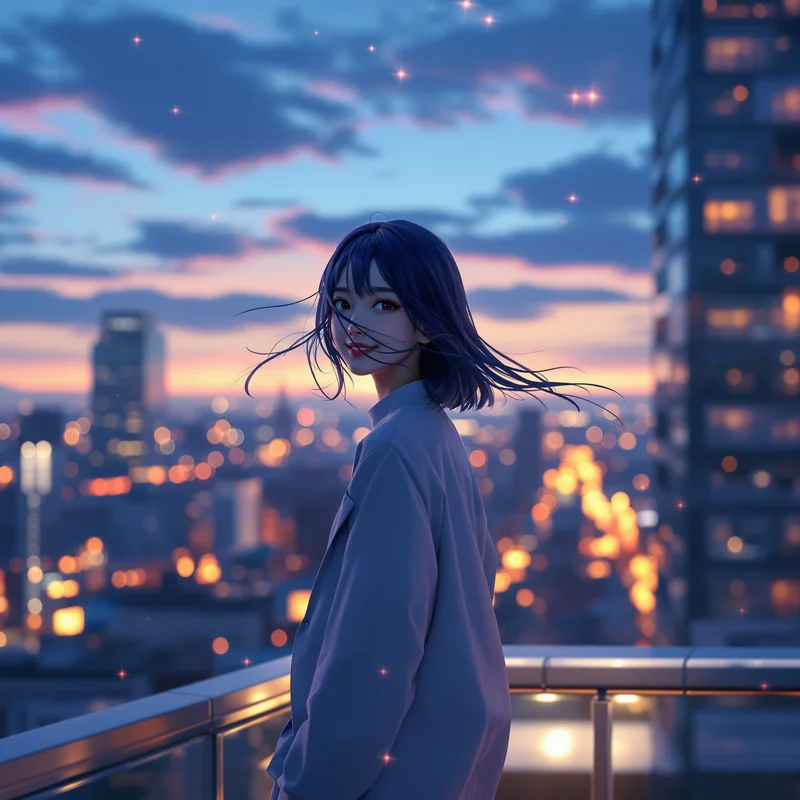 Rooftop Aesthetic Anime PFP.