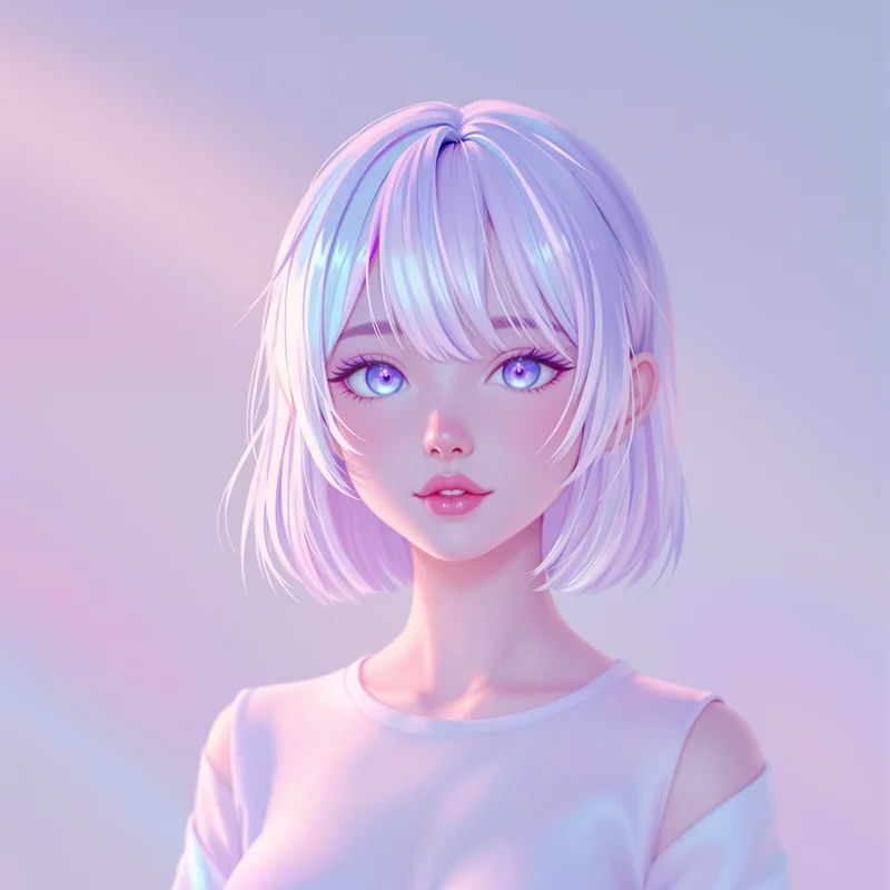 gentle anime avatar portrait with smooth light effects for social media avatar