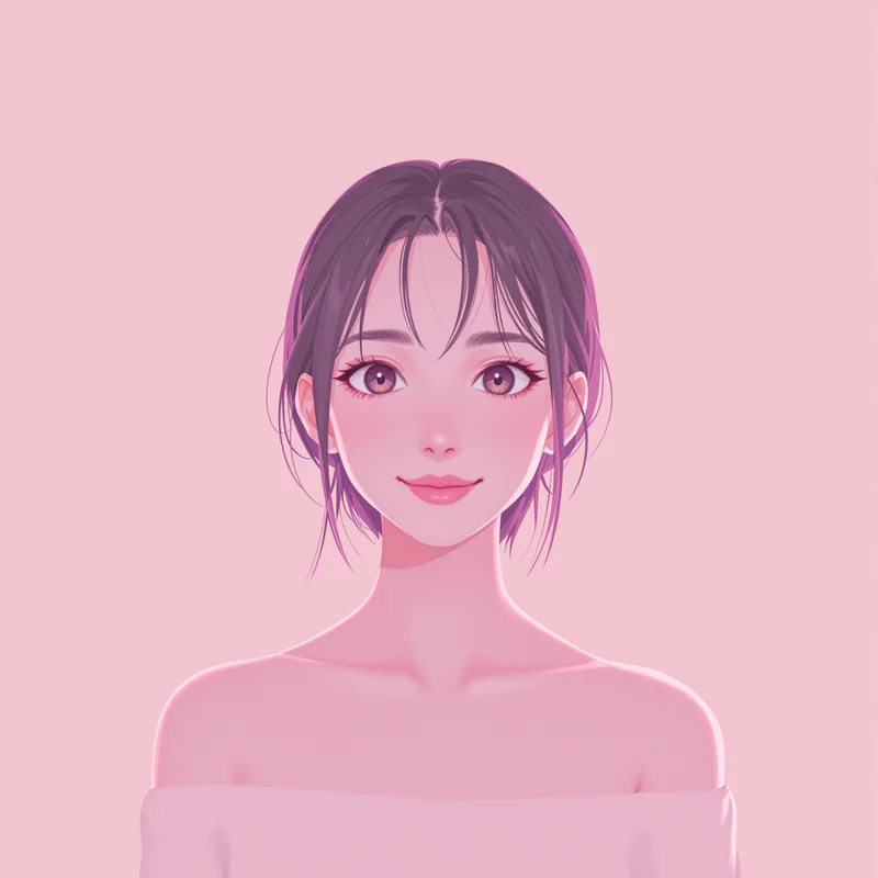 calm anime profile icon with soft gradient tones for avatar display