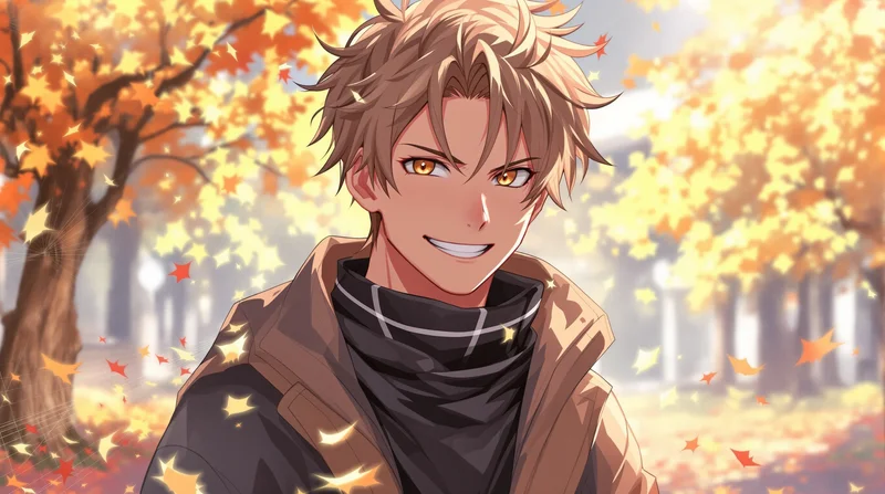 confident anime boy smiling avatar