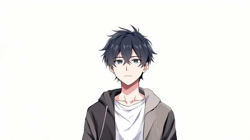 minimal anime boy avatar