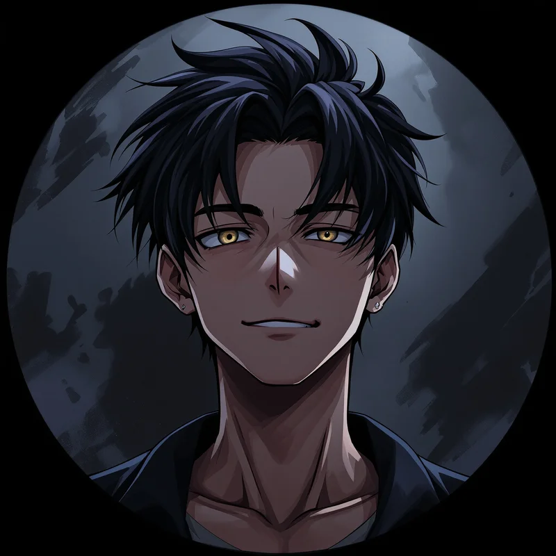 Anime Boy avatar profile image with calm expression