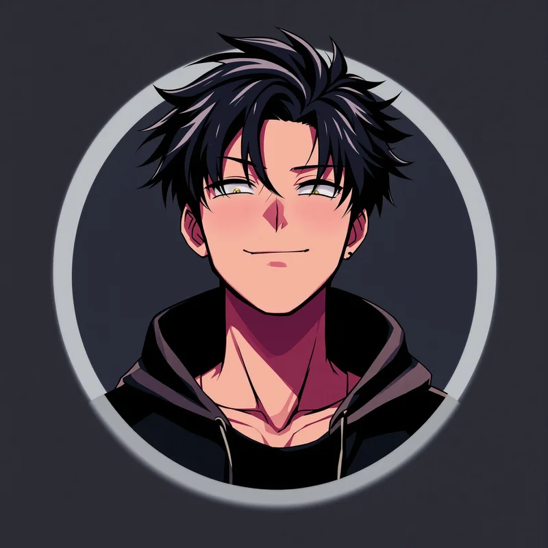 Anime Boy avatar profile image with calm expression
