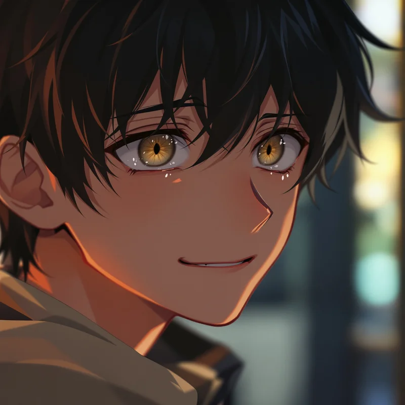 anime boy pfp emotional broken smile avatar