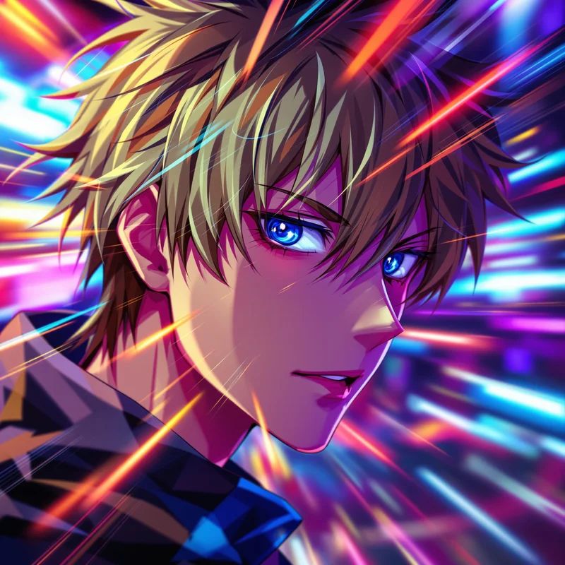anime boy pfp neon runner avatar