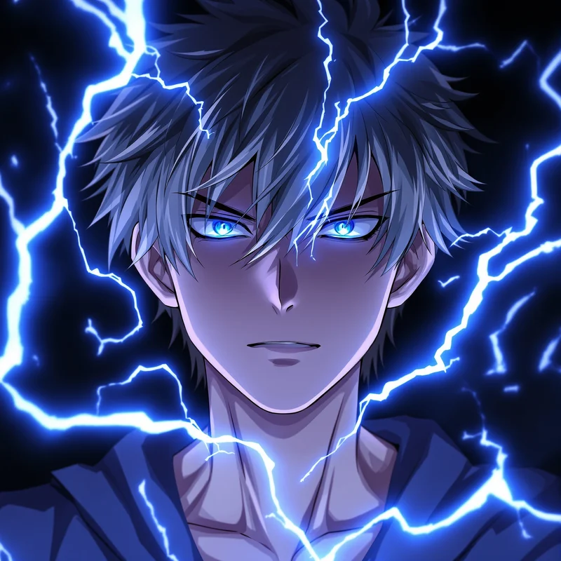 anime boy pfp lightning power avatar