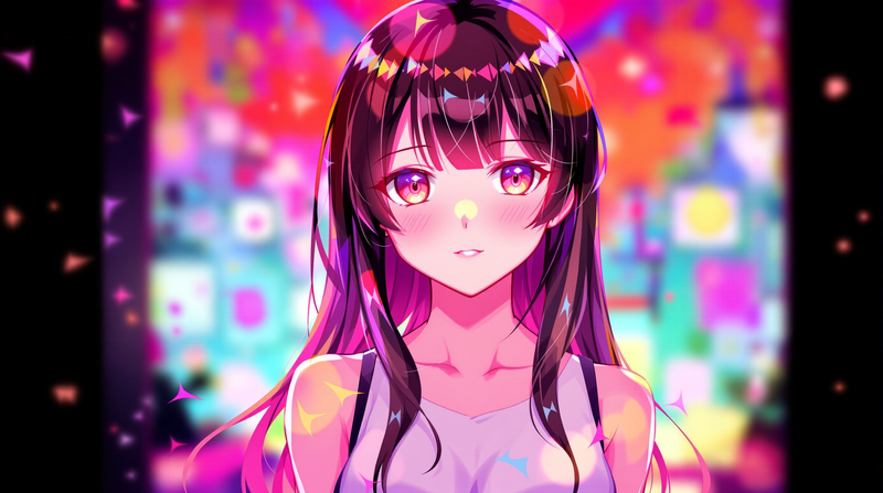 anime girl pfp bright color portrait