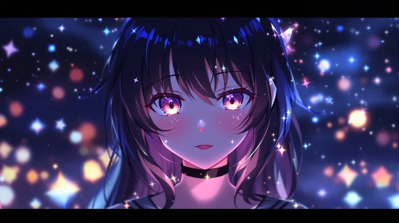 anime girl pfp crystal light portrait