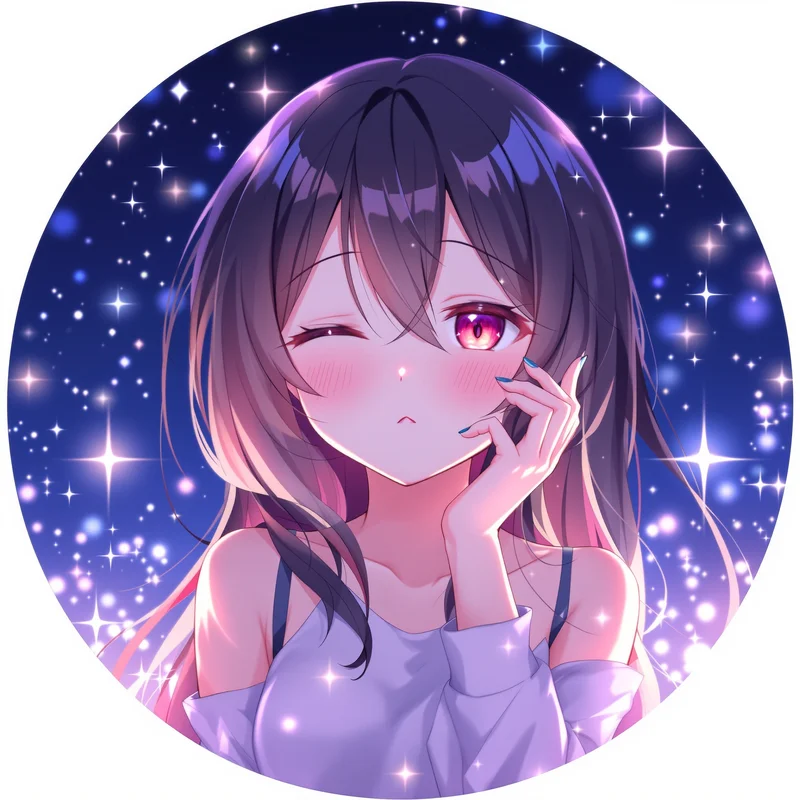 Anime Girl avatar profile image with soft expression
