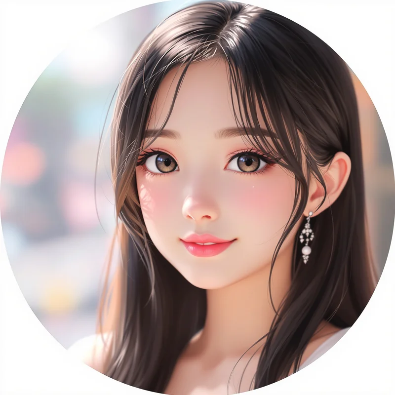 Anime Girl avatar profile image with soft expression