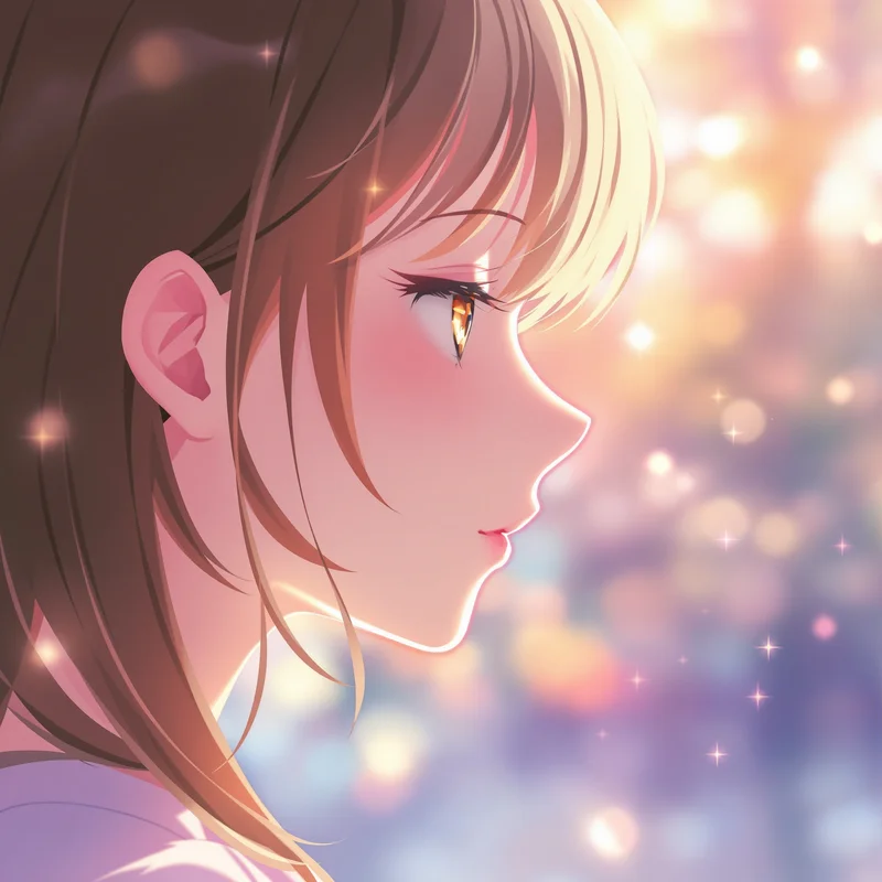 Anime Girl PFP with pastel composition
