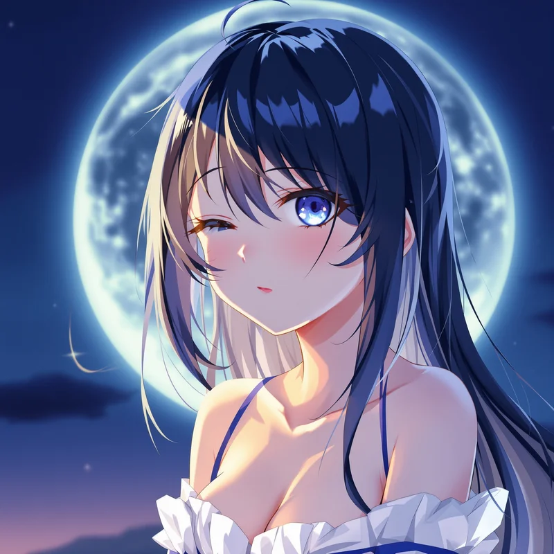 anime profile image with soft blush and centered face clarity