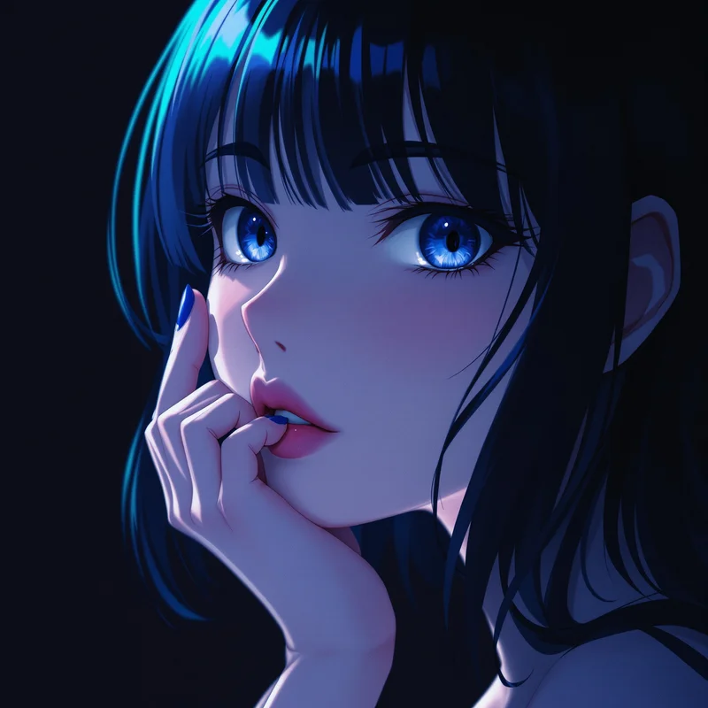 anime girl PFP avatar with direct eye contact and clean framing