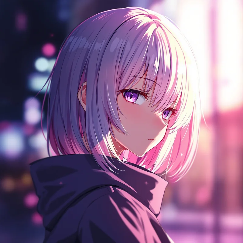 anime girl avatar close up soft lighting deep night contrast mood