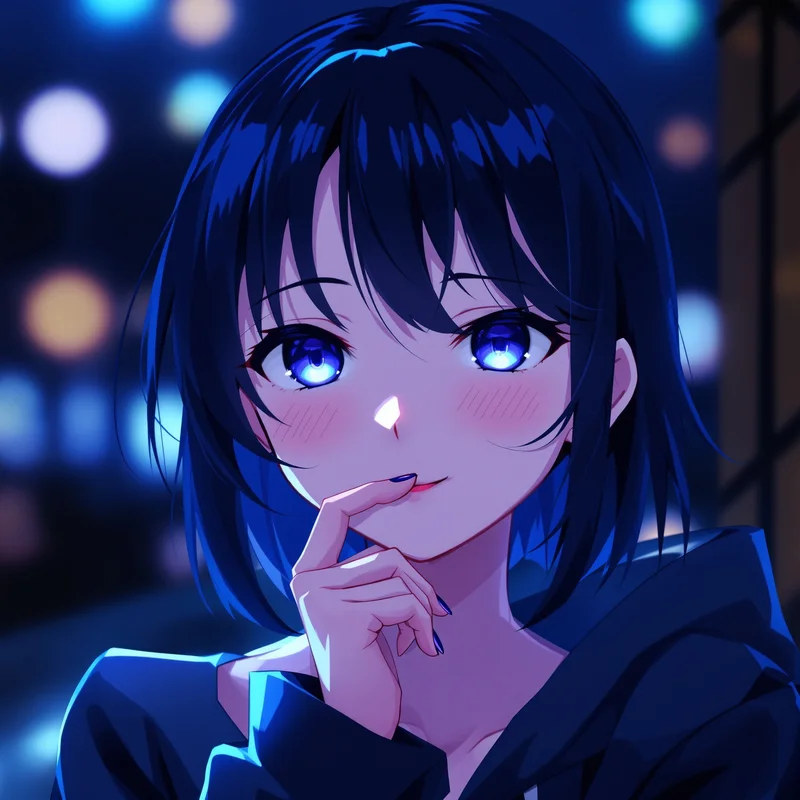 anime profile image with soft blush and centered face clarity