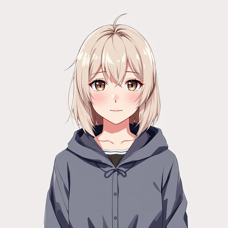 anime girl profile image with minimal background and strong identity focus