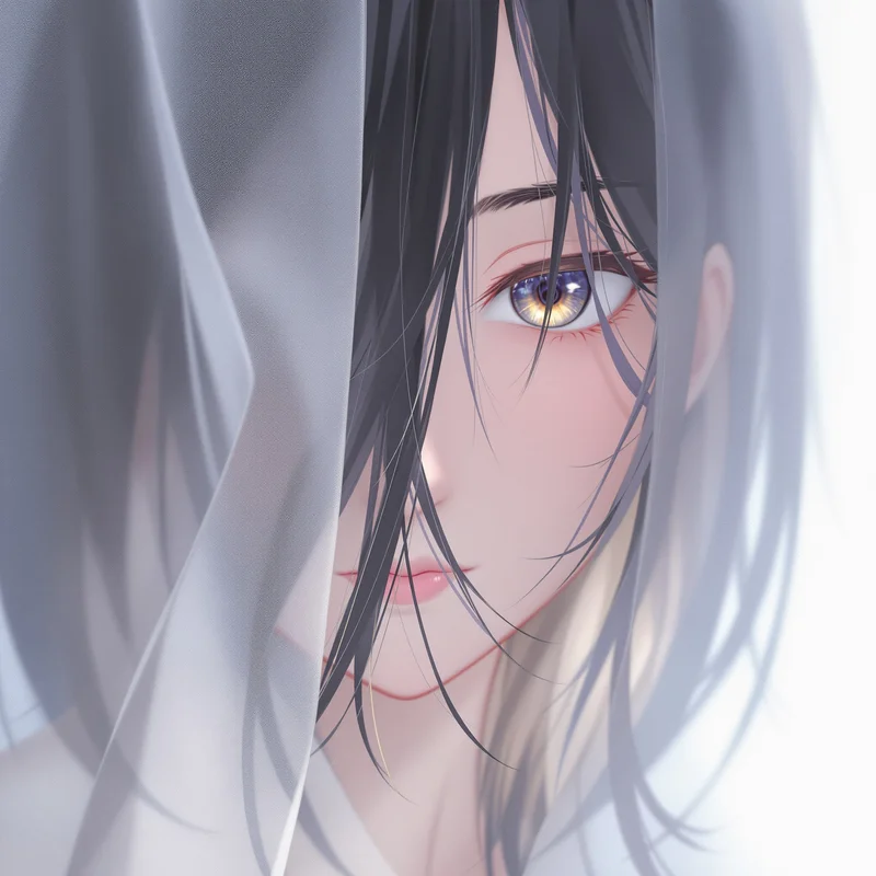 anime girl PFP avatar soft sexy mood soft curtain light lighting