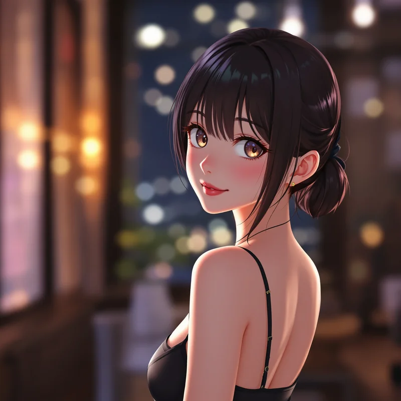 anime profile image glowing skin late night room aesthetic