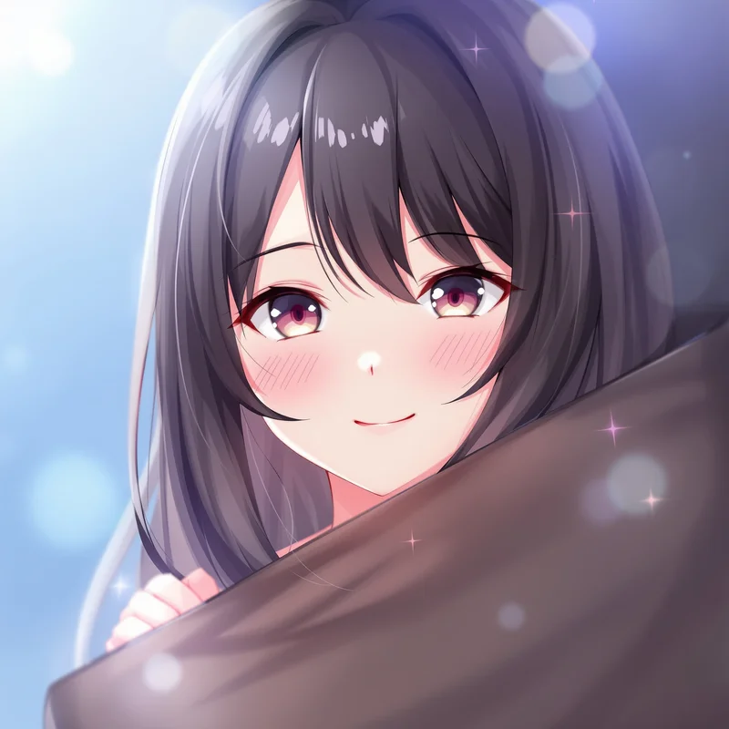 digital identity anime girl avatar calm sexy tone blue ambient light