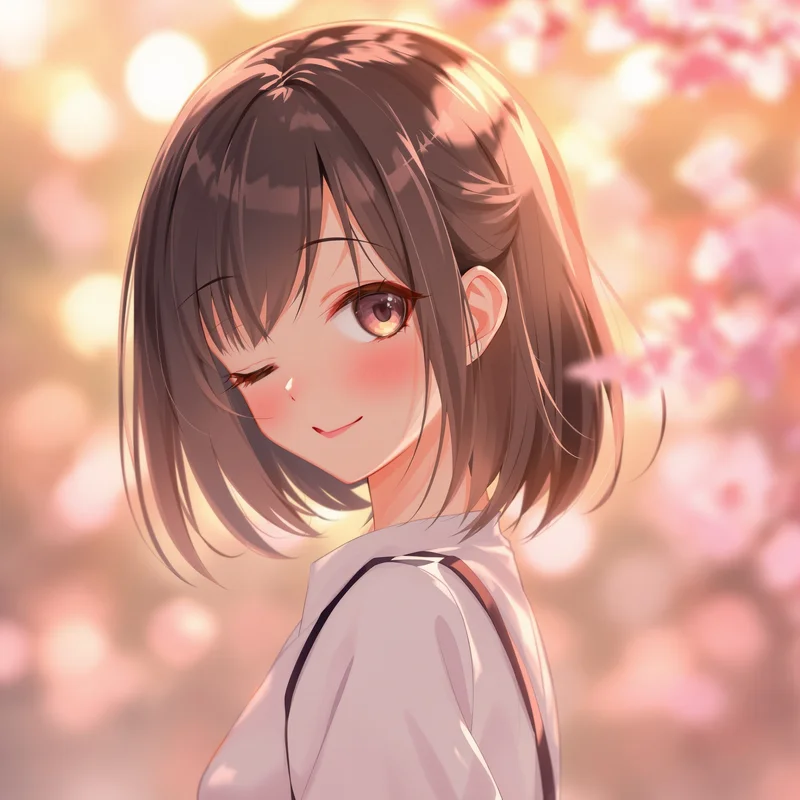 anime girl PFP avatar soft sexy mood warm amber light lighting
