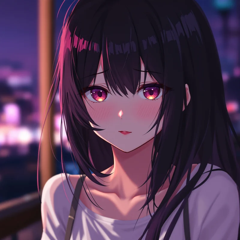 anime girl PFP avatar with direct eye contact and clean framing