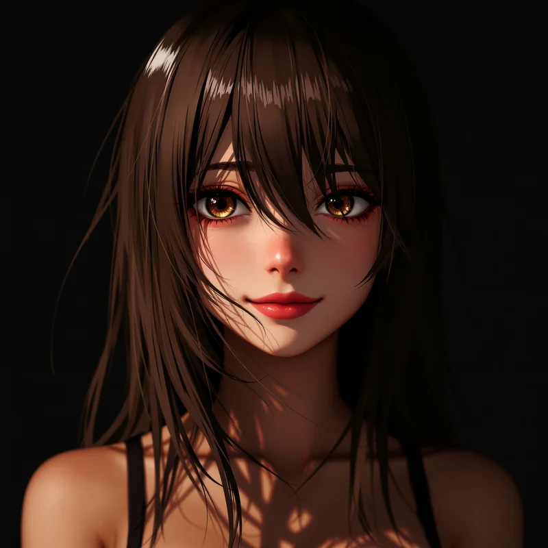 anime profile image with soft blush and centered face clarity
