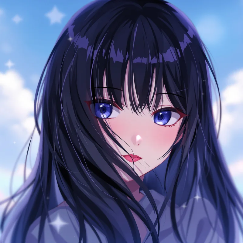 anime girl PFP avatar soft sexy mood dreamy sky gradient lighting