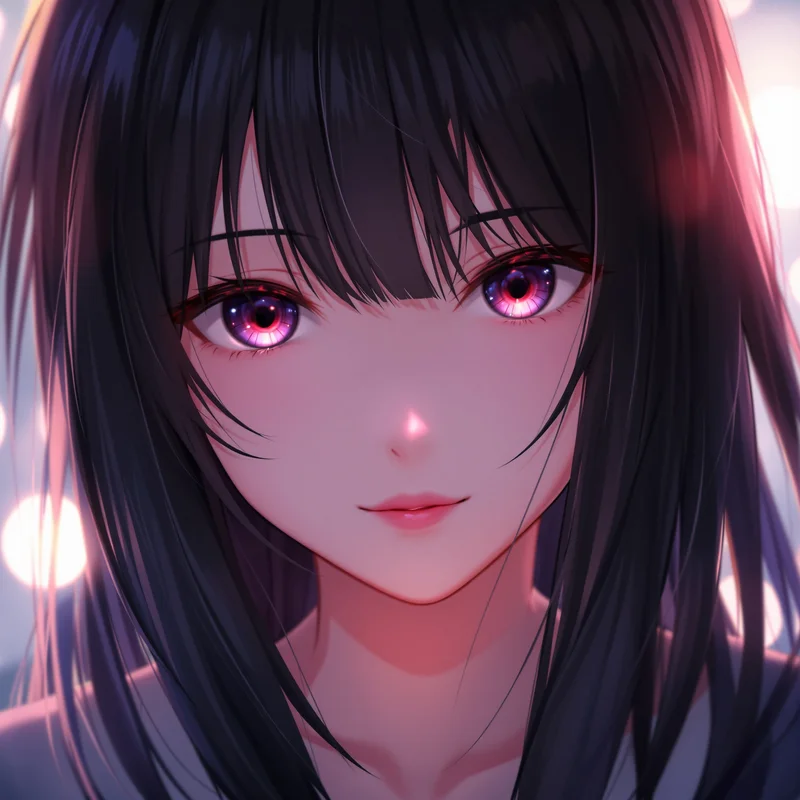 anime girl PFP avatar soft sexy mood backlit halo light lighting