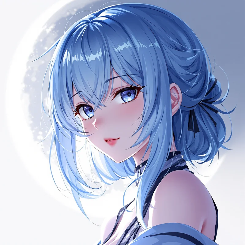 anime profile image with soft blush and centered face clarity