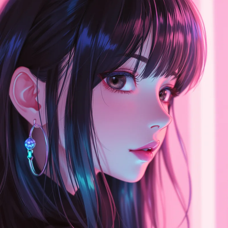 anime girl PFP avatar with direct eye contact and clean framing