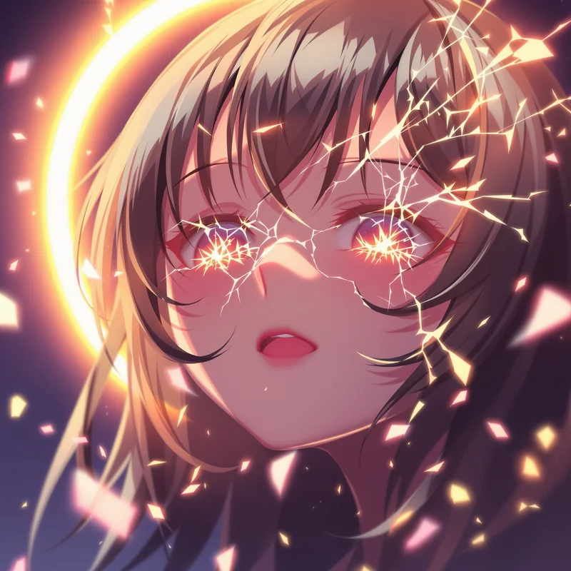 Anime Girl PFP with broken halo aesthetic