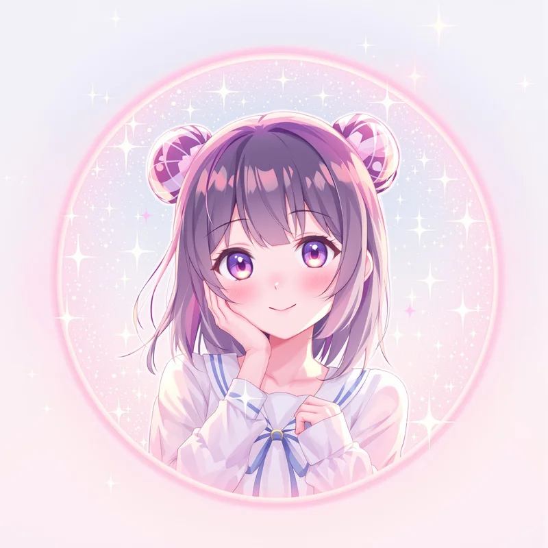 Anime Girl avatar portrait with cute presence
