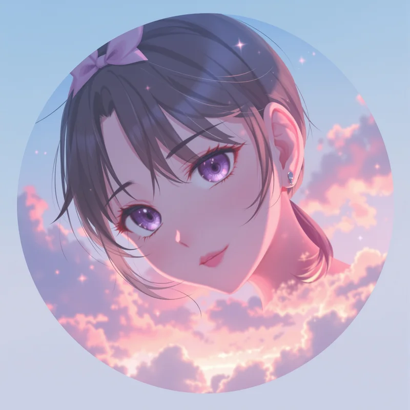 Anime Girl PFP with pastel composition