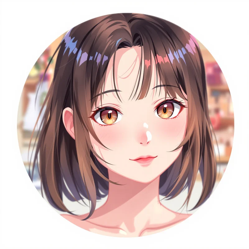 Anime Girl avatar profile image with soft expression