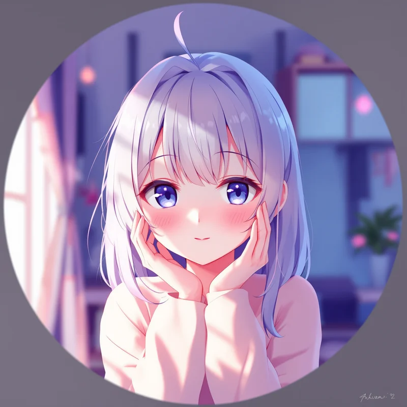 Anime Girl avatar portrait with cute presence