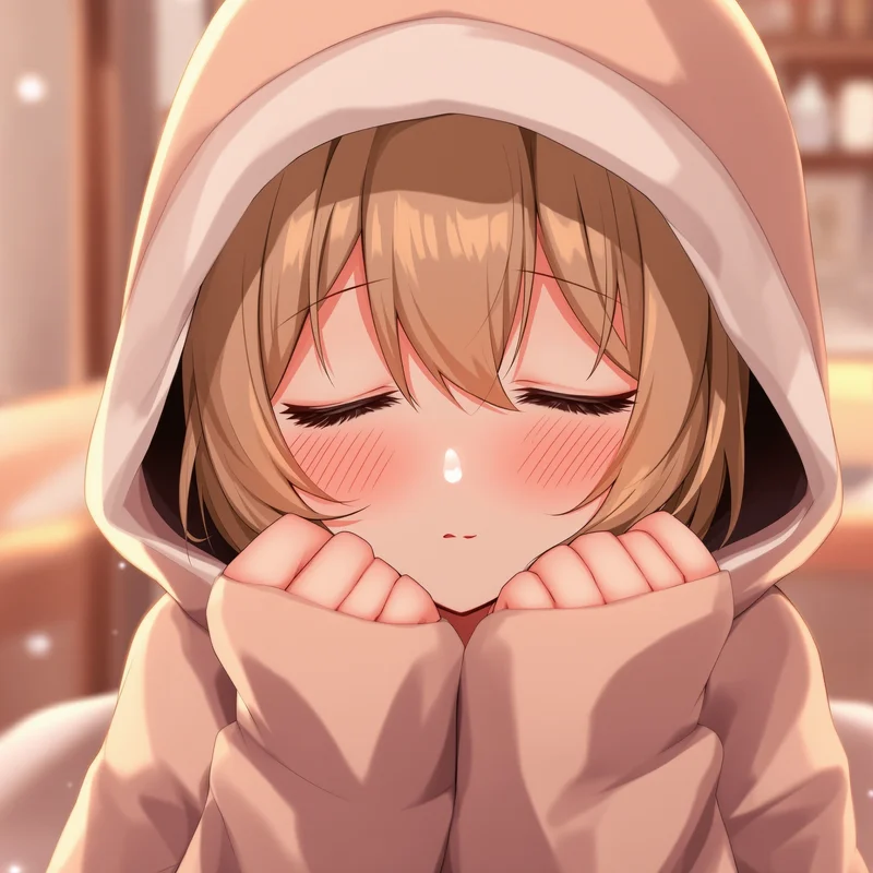 Anime Girl PFP with oversized hoodie aesthetic