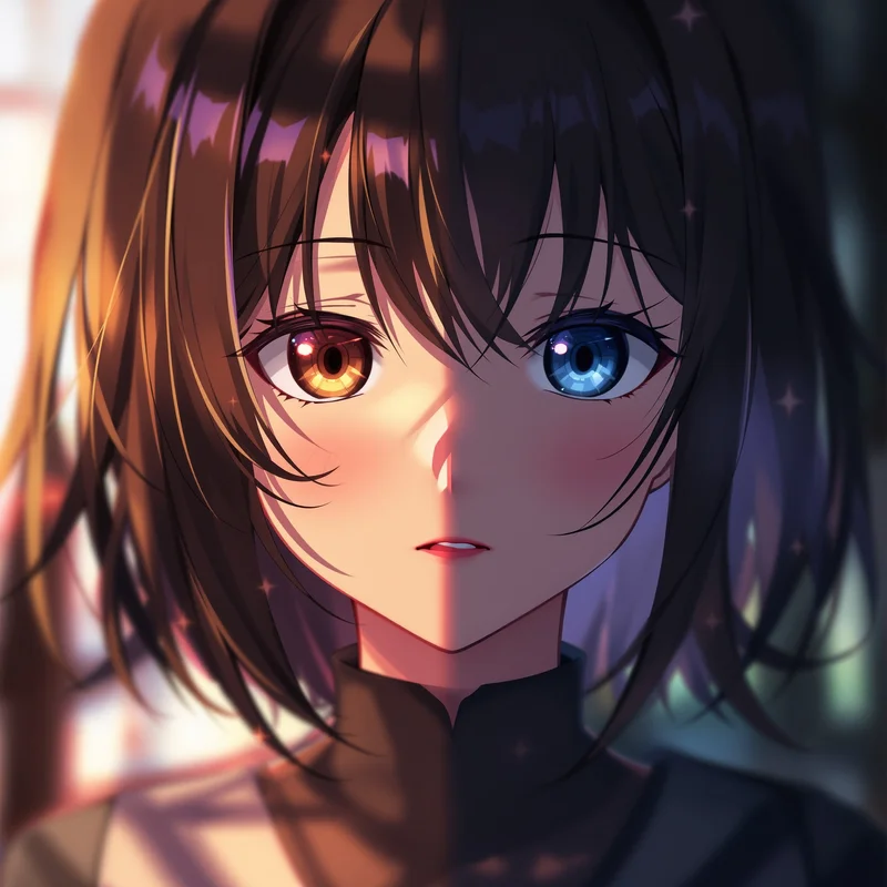 Anime Girl PFP with split emotion lighting