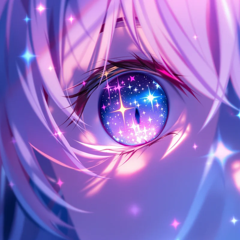 Anime Girl PFP with starry eye reflections