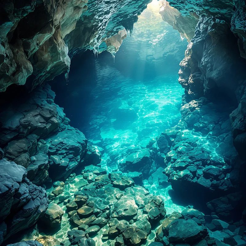Aqua Cenote Depth Aqua Background