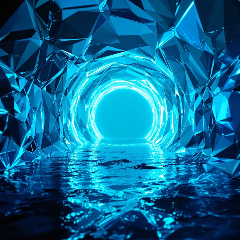 Aqua Light Tunnel Water Aqua Background