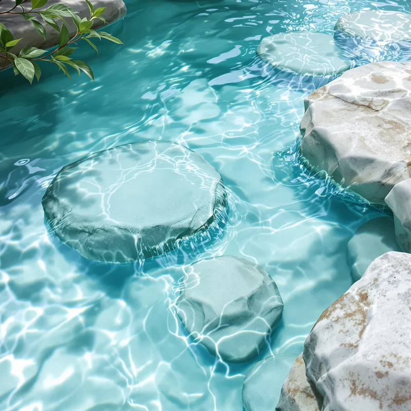 Mineral Spring Stone Aqua Aqua Background